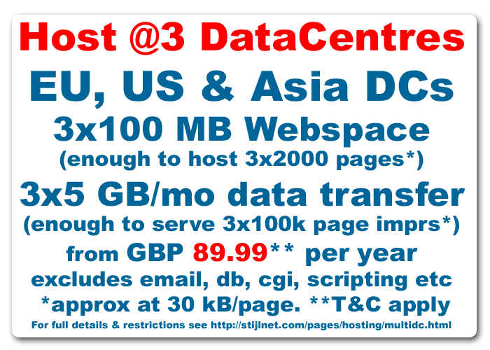 Multiple Data Centre Hosting account spec